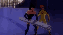 a cartoon of wonder woman holding a sword with stfu written on the bottom