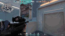 a person holding a sniper rifle in a video game