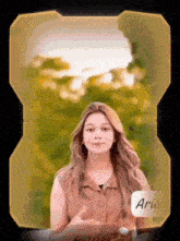 a picture of a girl with the word aries on the bottom