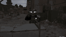 a screenshot of a video game shows a robot in the dark