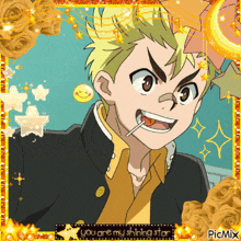 a picture of a boy with a lollipop in his mouth and the words you are my shining star on the bottom