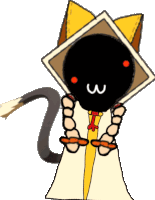 a cartoon drawing of a cat with a smiley face