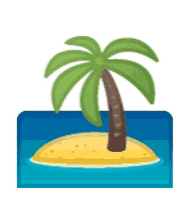 Three Palm Trees On Island Sticker