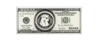 a 100 dollar bill with a bear wearing sunglasses