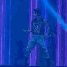 a blue background with a few white lines going through it