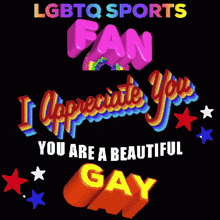 an lgbtq sports fan says i appreciate you you are a beautiful gay