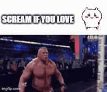 a picture of a man with the words scream if you love