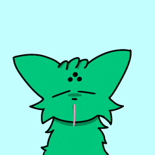 a green cartoon character has a question mark above his head