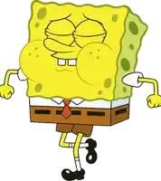 a cartoon drawing of spongebob wearing a tie and shorts