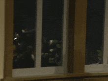 a person sitting in a chair looking out a window at a christmas tree