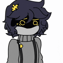 a drawing of a person with a mask on their face and a star on their head