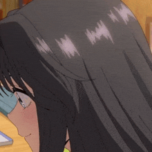 a close up of a girl 's face with her eyes closed and her mouth open