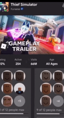 a screenshot of a thief simulator gameplay trailer on a phone