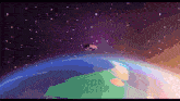 a pixel art of a space ship with the word monster on the bottom