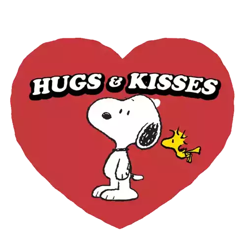 Hugs And Kisses Snoopy Sticker - Hugs And Kisses Snoopy Woodstock Stickers