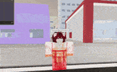 a girl in a video game with a sign that says sunny style the craft on it