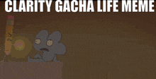 a clarity gacha life meme poster with a silhouette of a person