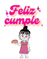 a cartoon drawing of a bowling ball with the words feliz cumple written above it