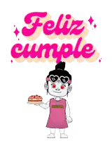 a cartoon drawing of a bowling ball with the words feliz cumple written above it