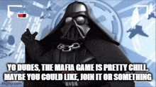 darth vader is giving the middle finger in a star wars scene