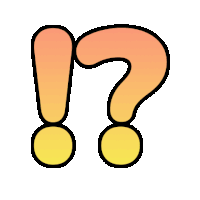 a cartoon drawing of a question mark with an exclamation point below it