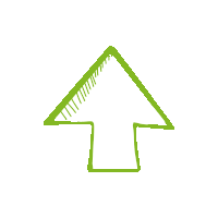 a green arrow pointing upwards with a white background