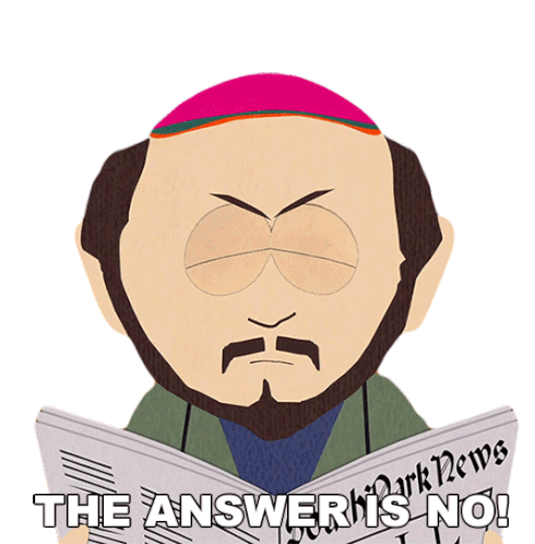 The Answer Is No Gerald Broflovski Sticker - The Answer Is No Gerald Broflovski South Park Stickers