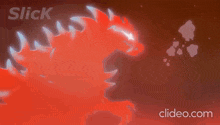 a video of a red dragon is being uploaded to clideo