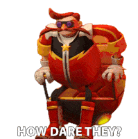 How Dare They Dr Eggman Sticker - How Dare They Dr Eggman Sonic Prime Stickers