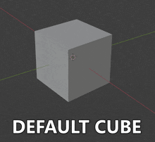 a 3d model of a cube with the text default cube below it