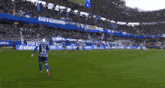 soccer players on a field with a sign that says ' gerneke interbe '