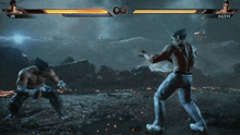 two fighters are fighting in a video game and one of them is named jin