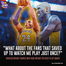 a basketball player with the number 24 on his shirt