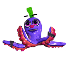 rocktopus purple octopus waving hi hello