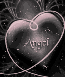 angel swirl heart black heart love