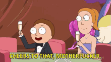 Cheers To That Motherfucker GIF - Rick And Morty Cheers To That Motherfucker Cheers GIFs