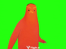 an orange object with a green background and the words viggle.ai
