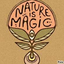 a close up of a drawing that says magic