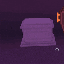 a purple box with a white ghost on top