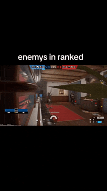 a screenshot of a video game with the words enemys in ranked at the bottom