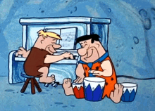 Fred Flintstone Barney Rubble GIF - Fred Flintstone Barney Rubble Bongo Drums GIFs
