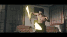 Bruce Lee Lightsaber GIF