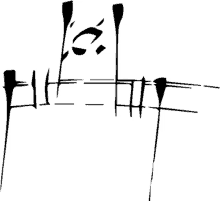 a black and white drawing of a person 's face with the word l ' e l ' in the middle