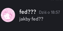 a pink circle with a girl on it and the words fed and jakby fed