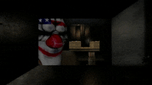 a clown mask with an american flag on it