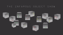 a poster for the infamous object show shows a bunch of boxes
