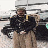 a man dressed as an angel with wings and a helmet