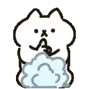 a cartoon cat is wrapped in a blanket and covered in smoke .