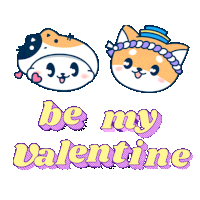 a valentine 's day card with two cats and the words be my valentine on it