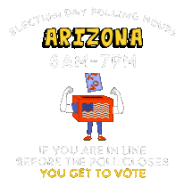 Arizona Az Sticker - Arizona Az Election Day Polling Hours Stickers